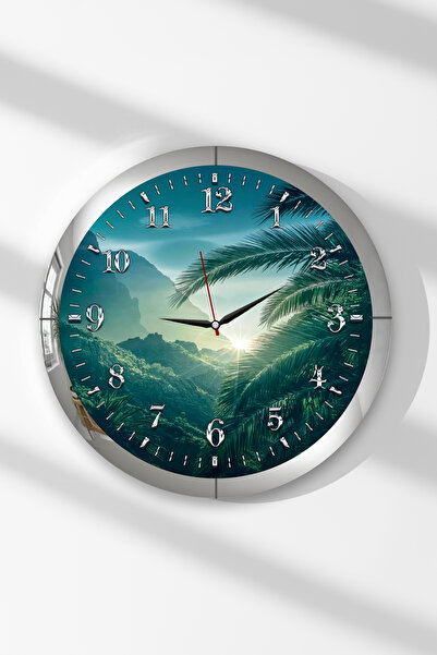 Zevahir Mobilya Dekorasyon Ceas de perete rotund din MDF cu tematică Nature M...