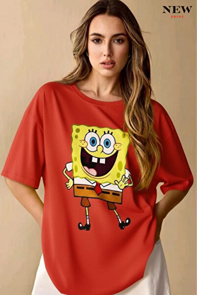 New Shine تي شيرت مطبوع عليه سبونج بوب للجنسين
