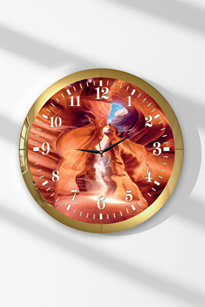 Zevahir Mobilya Dekorasyon Ceas de perete rotund din MDF cu tematică Canyon, ...