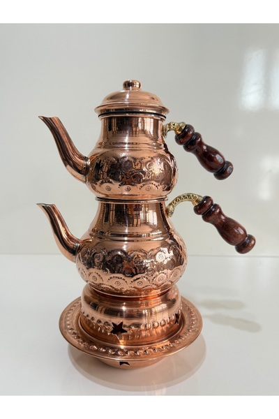 Erişim Bakırhanem Sebe Home 0.80mm Copper Small Teapot Set Handwork