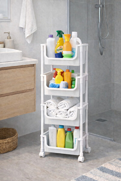 Mim Life 4 Katlı Tekerlekli Organizer Raf Modern Portratif Kiler Düzenleyici ...