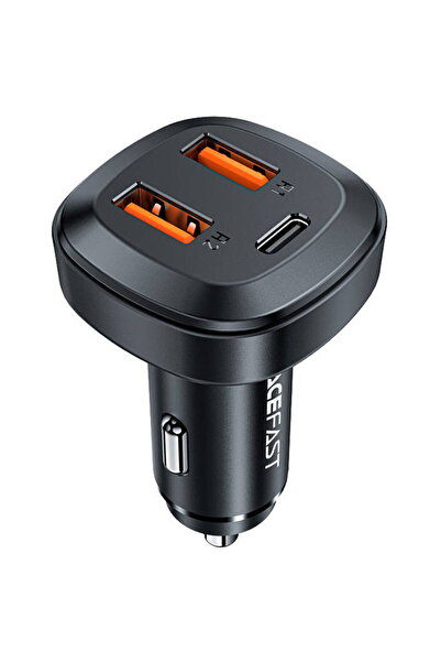 Acefast Încărcător auto B9, 66W, 2x USB + USB-C (negru)
