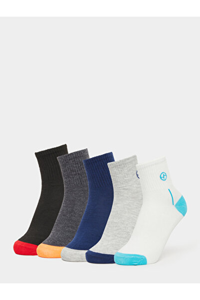 Styli Pack of 5 - Printed Detail Ribbed Cuff Crew Socks