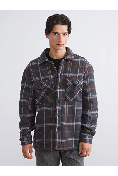 LC Waikiki Comfortable Fit Long Sleeve Plaid Men's Shirt Jacket