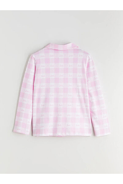 LC Waikiki Shirt Collar Barbie Printed Girl's Pajamas Set