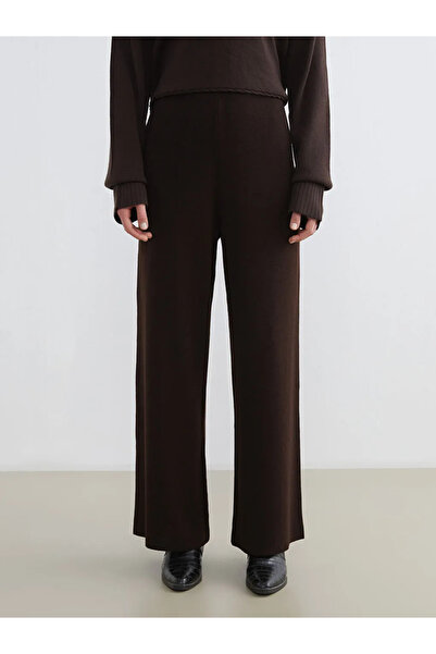 LC Waikiki Wide Leg Women's Knitwear Trousers with Elastic Waist