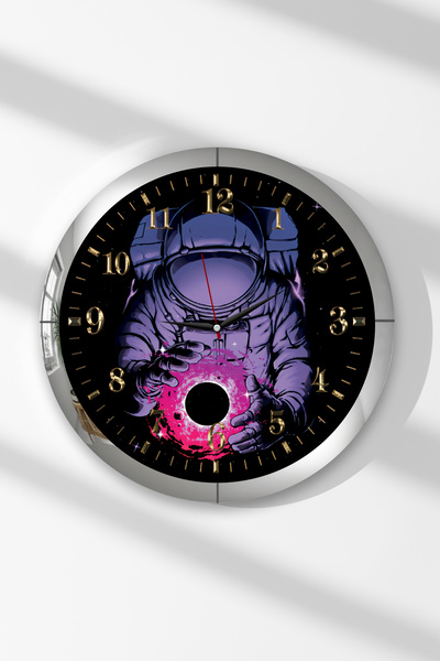 Zevahir Mobilya Dekorasyon Ceas de perete rotund din MDF cu tematică astronau...