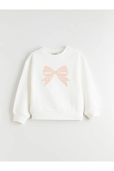 LC Waikiki Hanorac pentru fetiță cu imprimeu cu fundă cu gât rotund