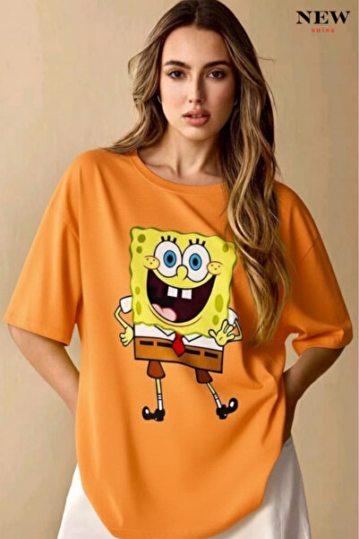 New Shine تي شيرت مطبوع عليه سبونج بوب للجنسين