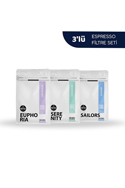 3'lü Kahve Deneme Seti - Espresso & Filtre Kahve (3x250 g.)