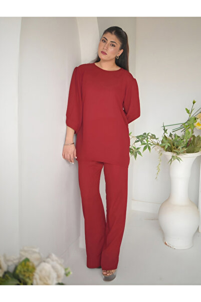 Zauk By Styli Women Longline Puff Sleeve Top and Pants Co-Ords