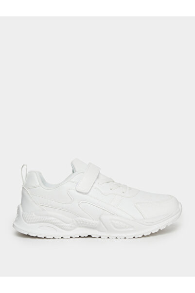 Styli Women White Velcro Strap Sneakers