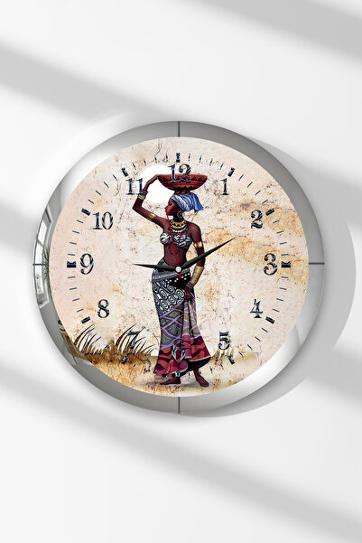 Zevahir Mobilya Dekorasyon Ceas de perete rotund din MDF cu temă feminină, cu...