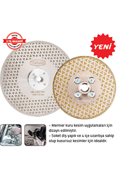 Tomax ELEKTROLİZE ELMAS KESİCİ 115x22,2 mm (FLANŞLI)