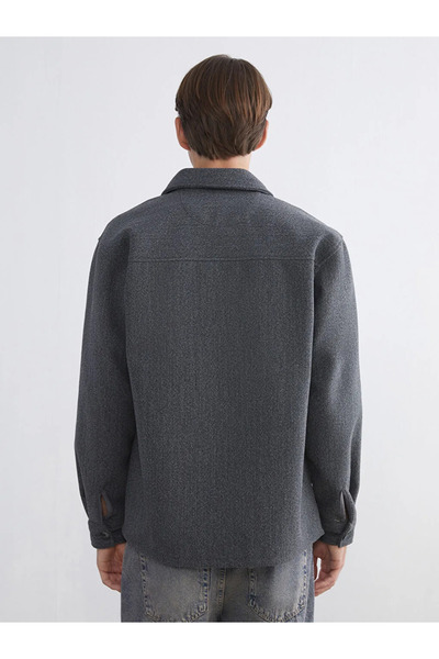 LC Waikiki Regular Fit Long Sleeve Stamped Men's Shirt Jacket