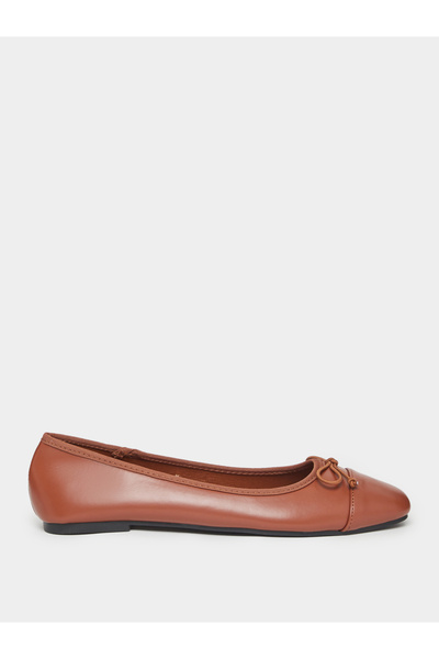 Styli Brown Ballet Flat Shoes