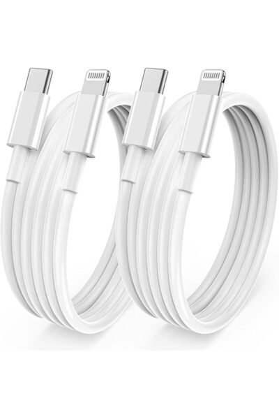 The Bros عبوة من قطعتين من كابلات الشحن السريع لأجهزة آيفون بطول 6 أقدام، [مع...