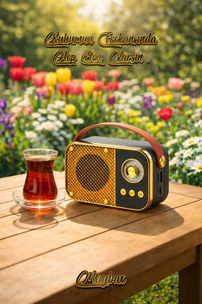 Maybax Mini Nostaljik Radyo Bluetooth TF Kart USB FM Radyo Destekli Kablosuz ...