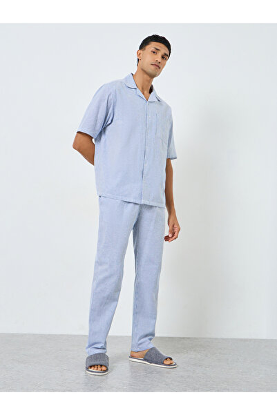 Styli طقم قميص بيجاما مخطط للرجال