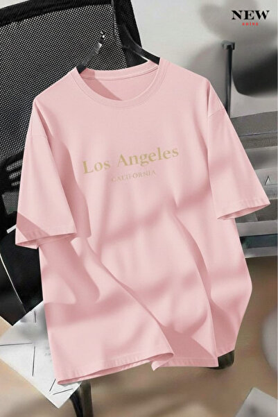 New Shine تي شيرت مطبوع للجنسين من لوس أنجلوس كاليفورنيا