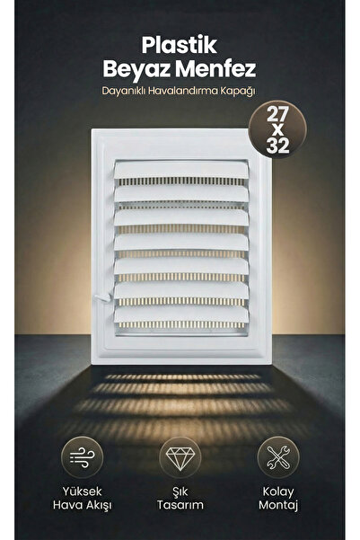 ÖZFIRAT PVC YAPI Plastik Havalandırma Menfezi - WC & Banyo Uyumlu - Beyaz - (...