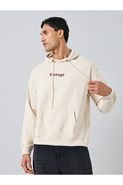 Styli Eco-Earth Relaxed Fit Slogan Print Fleece Hoodie