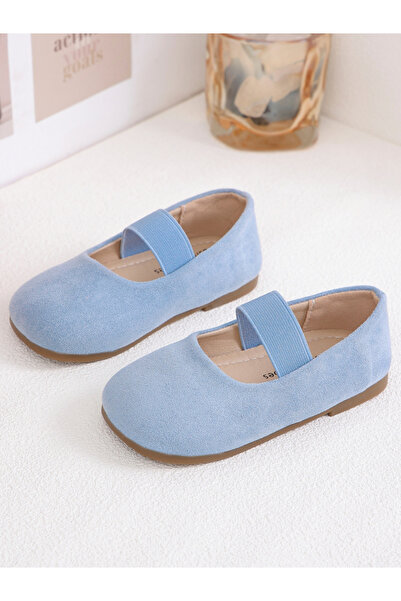 Take Two By Styli Girls Solid Suede Slip-On Ballerinas