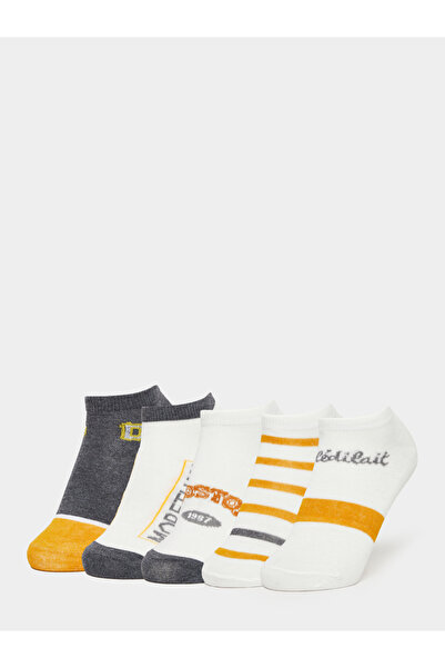Styli Pack of 5 - Contrast Printed Detail Ankle Socks