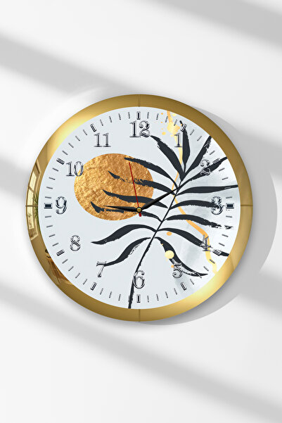 Zevahir Mobilya Dekorasyon Στρογγυλό ρολόι τοίχου MDF με θέμα το φύλλο της ώρ...