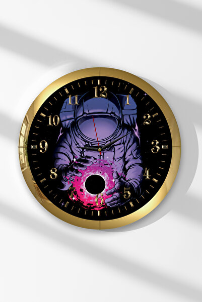 Zevahir Mobilya Dekorasyon Ceas de perete rotund din MDF cu tematică astronau...