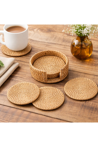 SPR كوستر راتان Natural Rattan Coaster