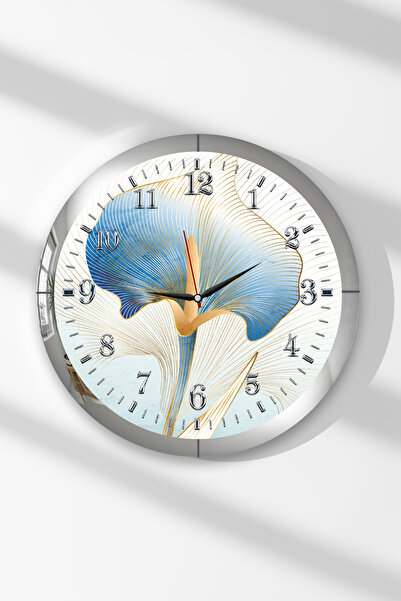 Zevahir Mobilya Dekorasyon Ceas de perete rotund din MDF cu tematică orhidee,...