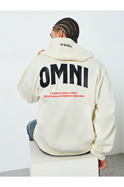 Styli Men Oversized Heavy Fleece Zip-Up Hoodie