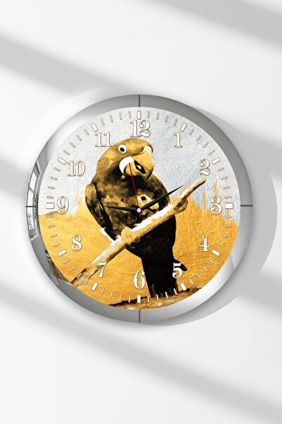 Zevahir Mobilya Dekorasyon Ceas de perete rotund din MDF cu tematică papagal ...