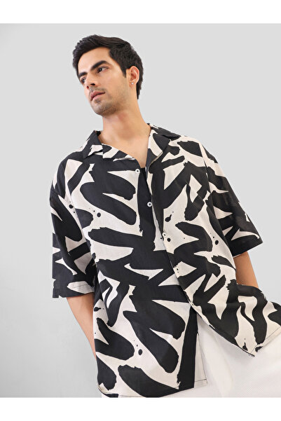 TRULOOM By Styli Men Printed Oversized Cotton Shirt