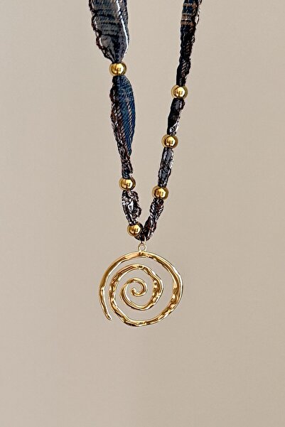 Beca Atelier Golden Spiral Çelik Fular Kolye