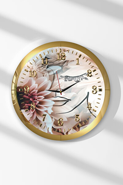 Zevahir Mobilya Dekorasyon Elegant Moments Themed Round Mdf Wall Clock with G...