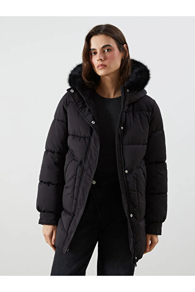 LC Waikiki Furry Hooded Women's Puffer Coat