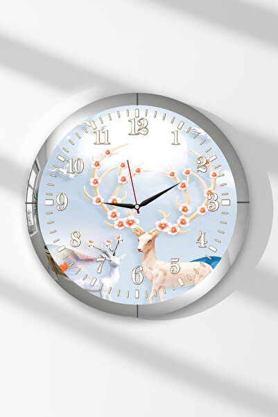 Zevahir Mobilya Dekorasyon Ceas de perete rotund din MDF cu tematică Ceylan, ...