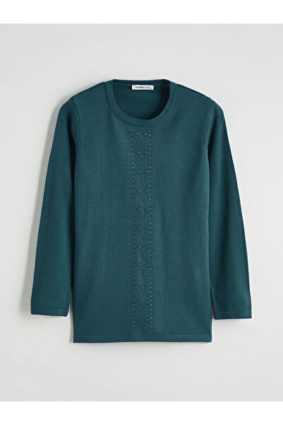 LC Waikiki Crew Neck Women's Knitwear Sweater with Stones