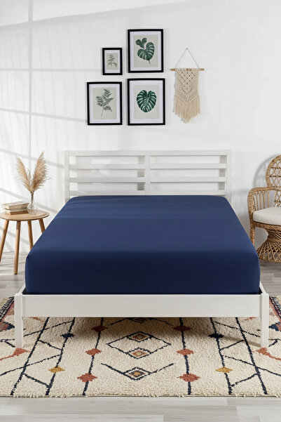 serelya King Size Combed Cotton Fitted Sheet - 100% Cotton - 200 X 200 cm