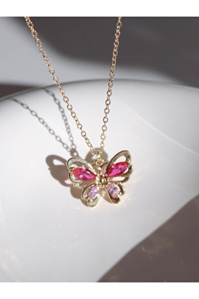 Reorah Collection Pink / Dark Pink Butterfly Necklace