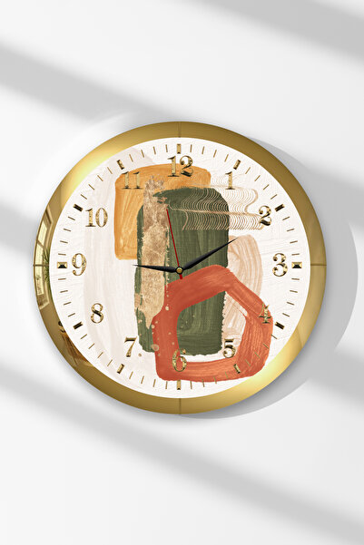 Zevahir Mobilya Dekorasyon Ceas de perete rotund din MDF cu tematică de geome...