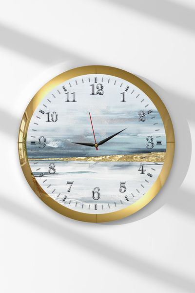 Zevahir Mobilya Dekorasyon Ceas de perete rotund din MDF tematic, cu rama aur...