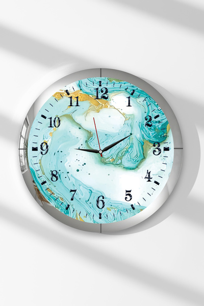 Zevahir Mobilya Dekorasyon Ceas de perete rotund din MDF cu tematică Ocean Ti...
