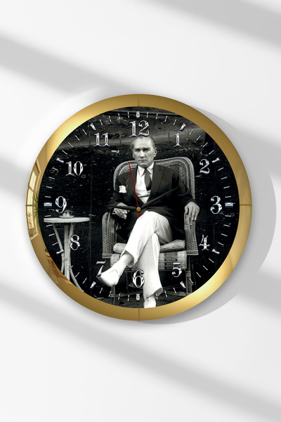 Zevahir Mobilya Dekorasyon Gold Framed Tea and Coffee Time Lasting Ataturk Th...