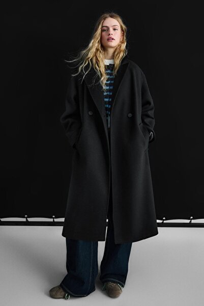 Bershka Yumuşak dokunuşlu kruvaze kaban