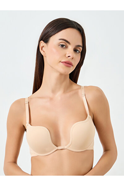Take Two By Styli Beige Solid Padded Wired Bra