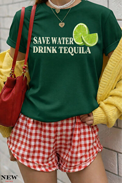 New Shine SAVE WATER DRINK IMPRIMAT UNISEX tricou