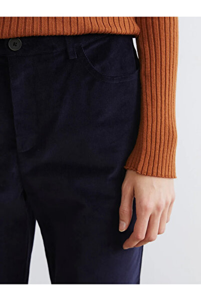 LC Waikiki Slim Fit Women's Velvet Trousers with Spanish Legs